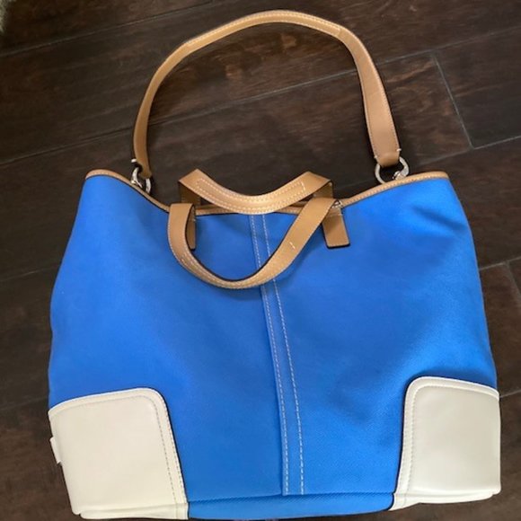 Coach White and blue Canvas Bag - Picture 2 of 4